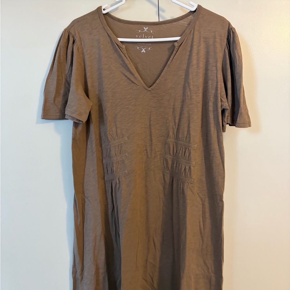Velvet Brown Slub Dress